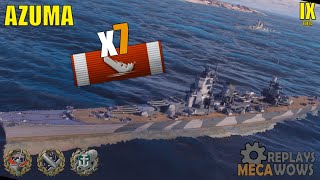 Cruiser Azuma 7 Kills \u0026 210k Damage | World of Warships Gameplay