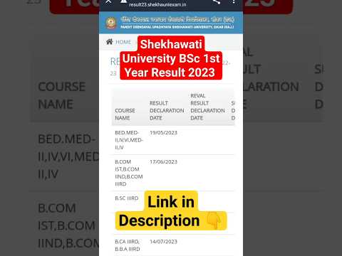 Shekhawati University BSc 1st Year Result 2023 - YouTube