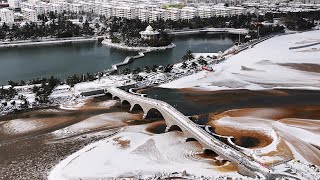 威海雪景空拍｜Beautiful Snow Scene in Weihai from above