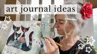 EASY ART JOURNALING PROCESS! How to use collage in a mixed media art journal to fill your sketchbook