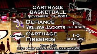 Carthage Men's Basketball vs. Defiance 2021_11_13