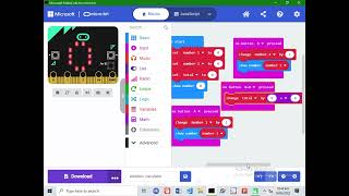 MICROBIT ( MAKE CODE) - ADDITION CALCULATOR