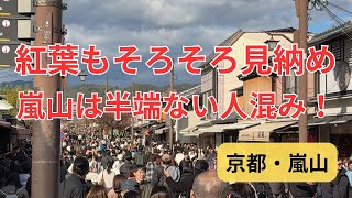 【京都・嵐山】紅葉も見納め・嵐山は半端ない人混み！