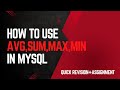 SQL Aggregate Functions Tutorial | COUNT, SUM, AVG, MIN, MAX Explained with Practice