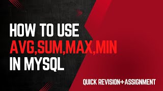SQL Aggregate Functions Tutorial | COUNT, SUM, AVG, MIN, MAX Explained with Practice