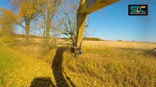 Tree Shearing with MDE Koala K400 \u0026 Caterpillar Excavator ONBOARD CAM | Sanders Demolition Crushing