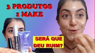 DESAFIO de 1 Make 3 PRODUTOS! Vem conferir o resultado dessa maquiagem.