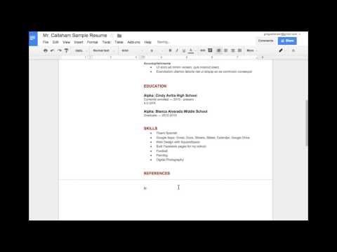 How do you do a reference page for a resume?