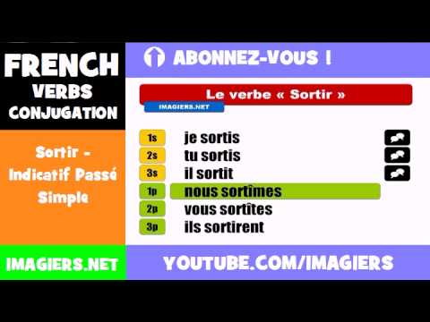 FRENCH VERB CONJUGATION = Sortir - Indicatif Passé Simple - YouTube