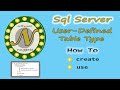 How to use the user-defined TABLE TYPE or Table-Valued parameters in SQL Server.