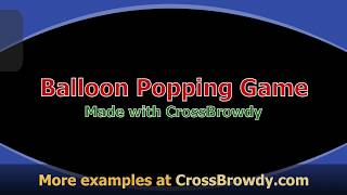 Balloon popping game example made with CrossBrowdy (JavaScript) (Windows 10)