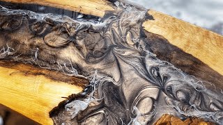 Epoxy Resin and Wood Fireplace Mantel #Shorts | DIY