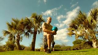 Kettlebell halo reverse lunge and twist