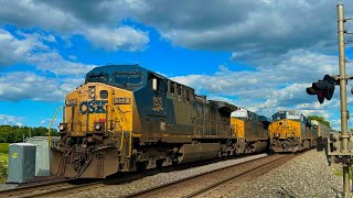 8/11/2024 CSX Garrett Sub Trains At County Road 71 Railroad Crossing.