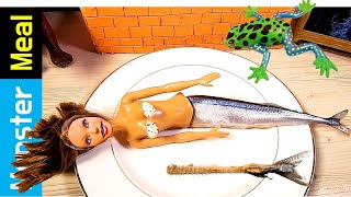 Eating Grilled MERMAID \u0026 FROG [fictional video] | Monster Meal ASMR Sounds | Kluna Tik style