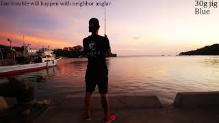 Fishing Vlog #2. 1 Strike during line trouble with neighbor angler in Tambobo bay Philippines.