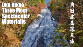 Japan 4K Nature | Okunikko Three most Spectaculer Waterfalls & Autumn leaves | BMPCC6K