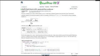 Java Practice It || 4.28 quadraticPreconditions || exceptions, Math, method basics, int return