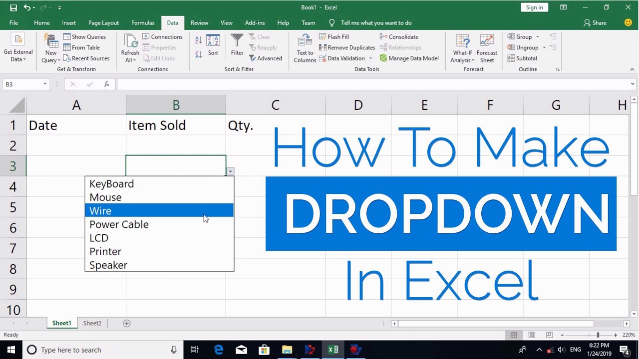 How To Make Dropdown List In Excel | Dropdown Menu Setup In Excel - YouTube