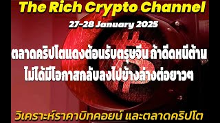 ตลาดคริปโตแดงต้อนรับตรุษจีน ถ้าดีดหนีต้านไม่ได้มีโอกาสกลับลงไปข้างล่างต่อยาวๆ (27-28/1/2025)