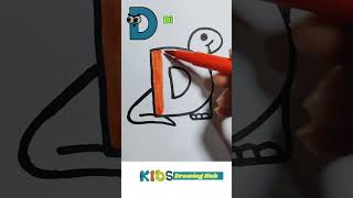 D For Dinosaur 🦕 #drawing #painting #coloring #forkids #kidsvideo #youtubeshorts #educationalvideo
