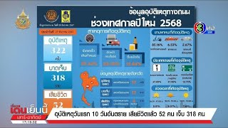 วันแรก 10 วันอันตรายปีใหม่ ตายแล้ว 52 คน 'นครศรีธรรมราช' เกิดอุบัติเหตุสูงสุด