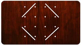 ❇️easy❇️ 4*4 చుక్కల ముగ్గు | 4*4 dots rangoli easy to learn \u0026 draw | @SanghamithraRangoli