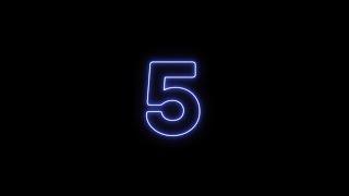 Neon Numbers #1 / Black Screen - Chroma Key