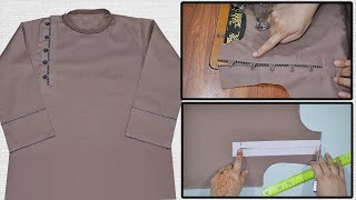 Baby Boy Kurta (Kameez) Cutting And Stitching || Side Slit Kurta