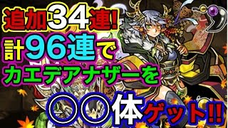 【パズドラ】カエデアナザー狙って計96連した結果、○○体ゲット!!【神羅万象コラボ】