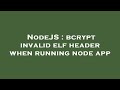 NodeJS : bcrypt invalid elf header when running node app