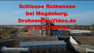 DrohnenflugVideo.de - Schleuse in Rothensee bei Magdeburg vom Mittellandkanal zur Elbe