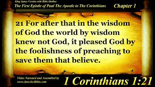 1 Corinthians Chapter 1 - Bible Book #46 - The Holy Bible KJV Read Along Audio/Video/Text