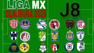 PRONOSTICOS/ JORNADA 8/ LIGA MX/ FECHAS, HORARIOS Y CANALES/ CLAUSURA 2025