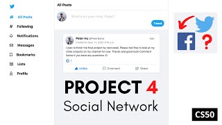 CS50 Web Project 4 (Network) - Facebook VS Twitter