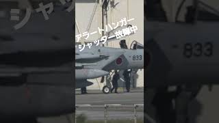 アラートハンガー　シャッター故障中　那覇空港ライブ　スクランブル【ちんあなご】 #shorts #F15イーグル戦闘機#那覇空港ライブ