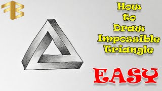 How to Draw The Impossible Triangle EASY - Optical illusion - 3d Drawing - imkansız üçgen çizimi