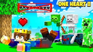 Minecraft But I Have ONLY 1 HEART !!