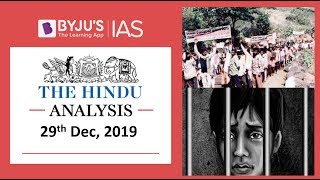 'The Hindu' Analysis for 29th December, 2019 (Current Affairs for UPSC/IAS)