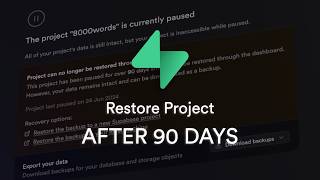 How To Restore Supabase Backup Project Restore After 90 Days Paused