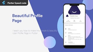 Simple & beautiful Profile page in Flutter | Flutter tutorials | Speed Code