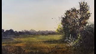 Exploring Luminism in Watercolor Landscape Painting:  Full length beginner tutorial part1