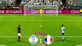 Argentina Vs France - FINAL - Penalty Shootout FIFA World Cup 2022 | Messi vs Mbappe | PES Gameplay
