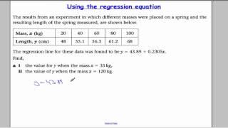 Edexcel S1 Tutorial 13 Using the regression equation