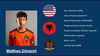 Mattheo Dimareli | 2009 (Houston Dynamo | USYNT) footage vs Croatia U15