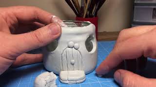 DIY DAS Paper Clay  Fairy House/Hut Lantern  Night Light House Craft Idea