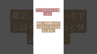 無期限活動休止　　アンチするひとは消す（こめんと