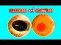 BLACK EGG AND SALTY EGG,LET'S SEE THE DIFFERENCE | #ASMR CRACKING EGG