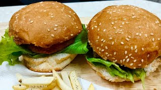 Veg Burger recipe | MacAloo Tikki  Burger | Perfect Party Food or weekend dinner| Burger recipe|