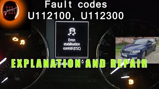 Fault codes U112100 U112300 Not Crank Not Start Škoda Octavia Mk III Error stabilisation control ESC